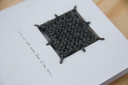 image: Letterpress printed and hand knit card by Headcase Press.